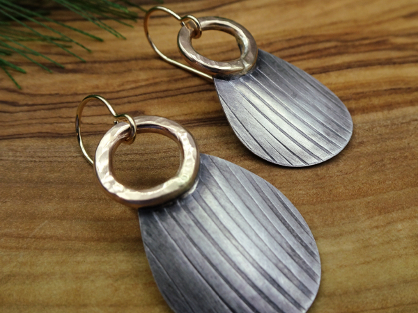 EG-17 14K GF and Sterling Silver Drop Earrings