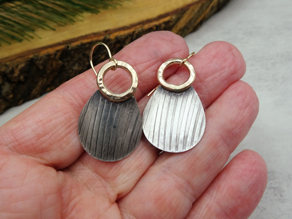 EG-17 14K GF and Sterling Silver Drop Earrings