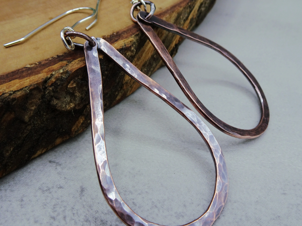 EC-2 Copper Hammered Hoops-Patinated