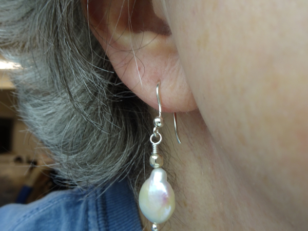 NS-137 Hand Knotted Freshwater Coin Pearl Necklace