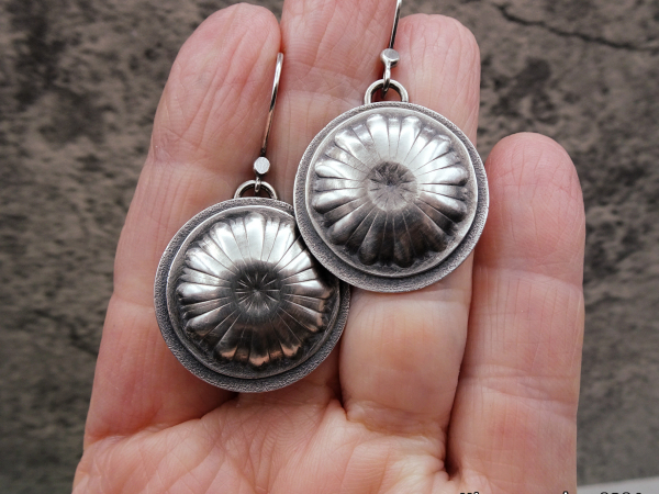 ES-174 Layered Concho Drop Earrings