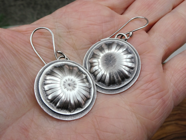 ES-174 Layered Concho Drop Earrings