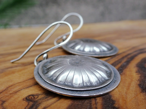 ES-174 Layered Concho Drop Earrings