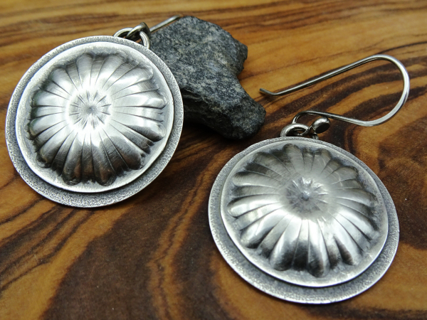 ES-174 Layered Concho Drop Earrings