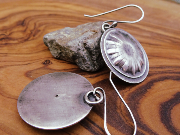 ES-174 Layered Concho Drop Earrings