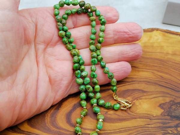NG-5 Sonoran Lime Turquoise and Gold Fill Necklace and Earrings Set NG-5 Sonoran Lime Turquoise and Gold Fill Necklace and Earrings Set
