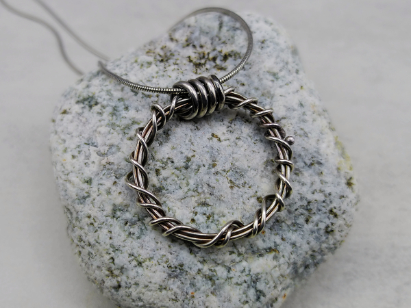 NS-150 Sterling Silver Wire Wrapped Pendant