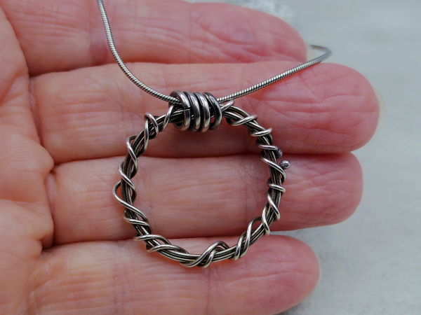 NS-150 Sterling Silver Wire Wrapped Pendant