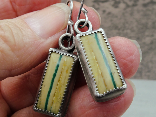 ES-169 Royston "Ribbon" Turquoise and Sterling Silver Earrings
