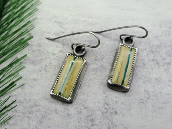 ES-169 Royston "Ribbon" Turquoise and Sterling Silver Earrings
