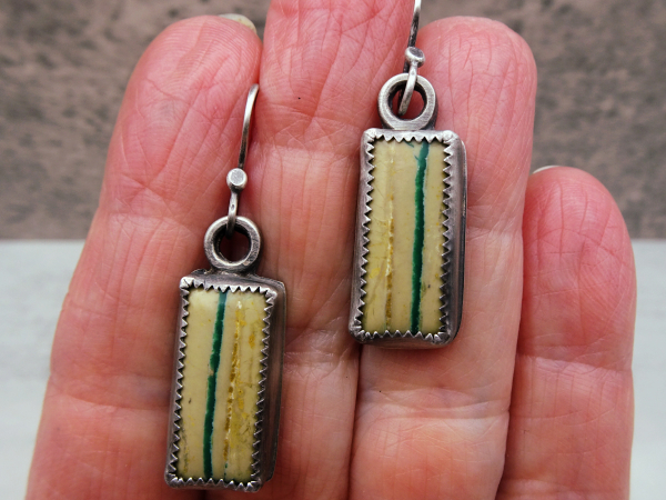 ES-169 Royston "Ribbon" Turquoise and Sterling Silver Earrings