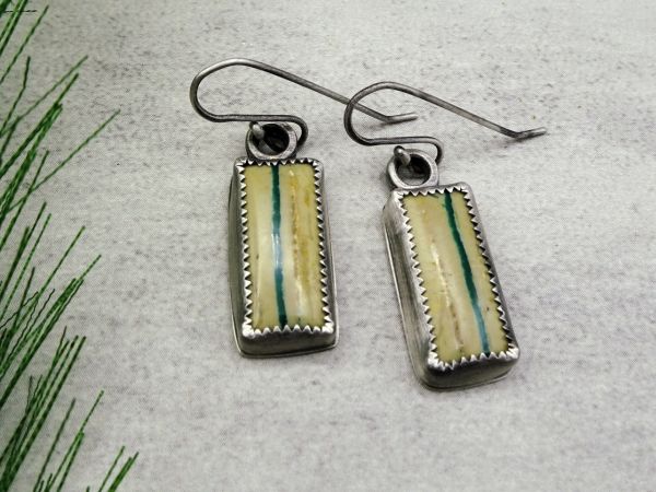 ES-169 Royston "Ribbon" Turquoise and Sterling Silver Earrings