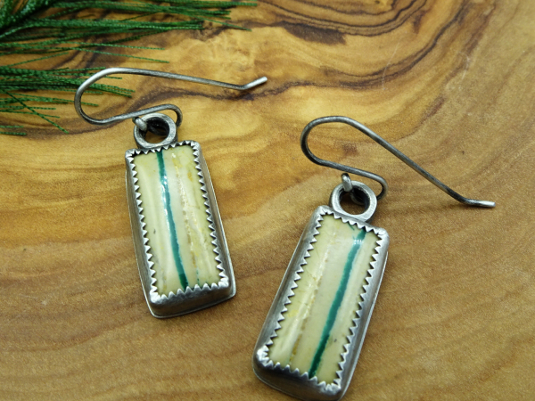 ES-169 Royston "Ribbon" Turquoise and Sterling Silver Earrings