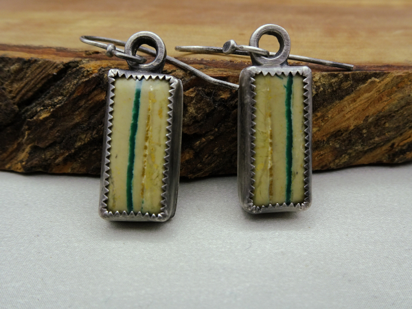 ES-169 Royston "Ribbon" Turquoise and Sterling Silver Earrings