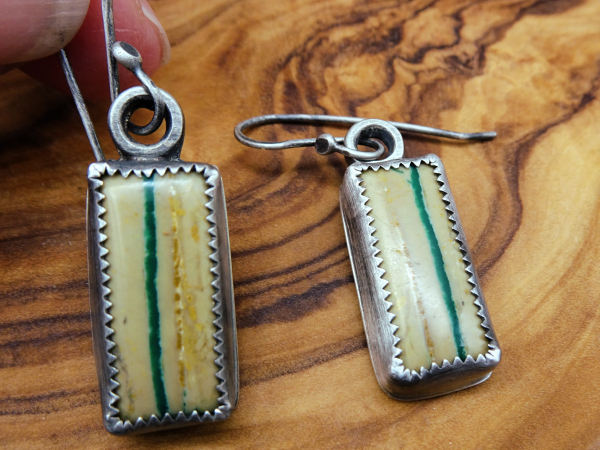 ES-169 Royston "Ribbon" Turquoise and Sterling Silver Earrings