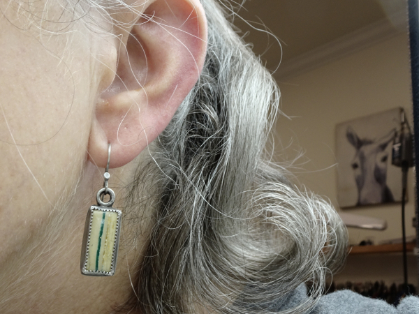ES-169 Royston "Ribbon" Turquoise and Sterling Silver Earrings
