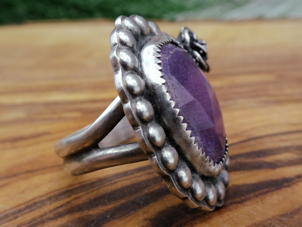 RS-6 Faceted Sapphire and Sterling Silver Ring
