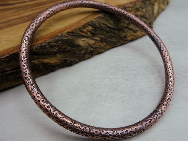 BC-11 Set of 2 Textured Copper Bangles (average size)