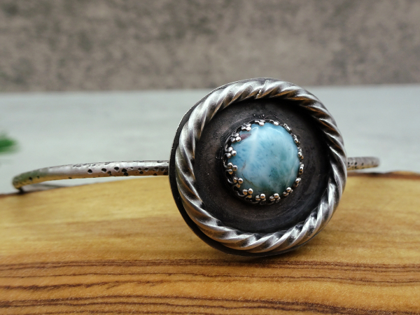 BS-37 Larimar Sterling Silver Bangle