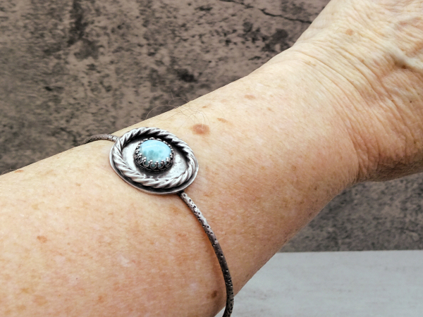 BS-37 Larimar Sterling Silver Bangle