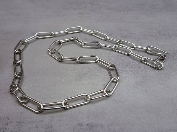 NS-124 Sterling Silver Paper Clip Chain Necklace