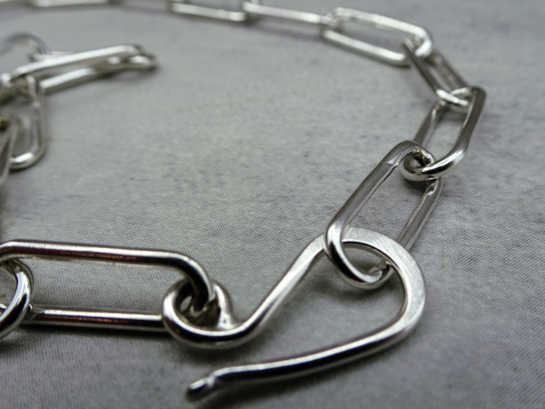 NS-124 Sterling Silver Paper Clip Chain Necklace