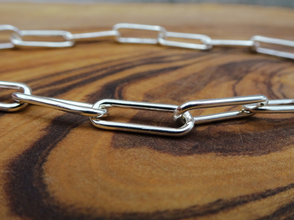 NS-124 Sterling Silver Paper Clip Chain Necklace