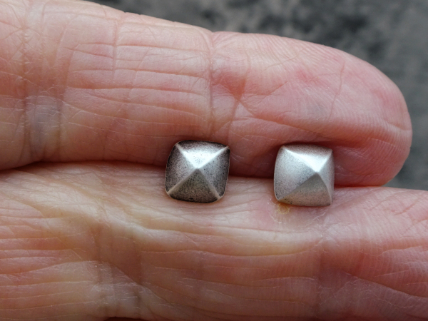 ES-168 Sterling Silver Studs - Three Dimensional Squares