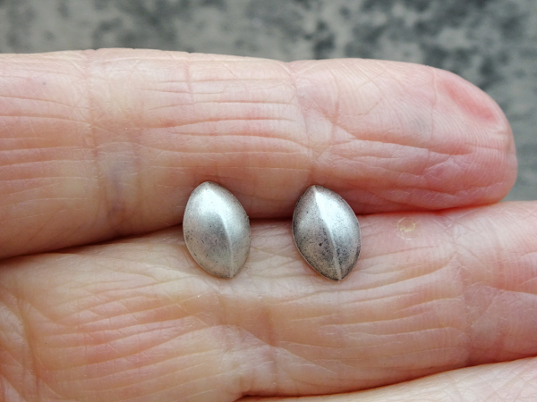 ES-167 Sterling Silver Studs - Three Dimensional Ovals