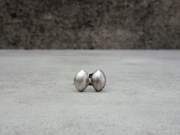 ES-167 Sterling Silver Studs - Three Dimensional Ovals