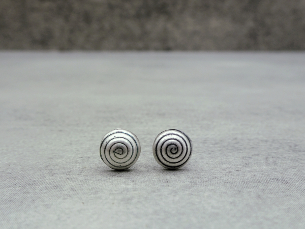 ES-165 Sterling Silver Studs - Small Swirly Rounds