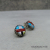 ES-197 Turquoise and Sterling Silver Inlay Post Earrings