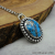 NS-141 Ithaca Peak - Medium Oval Turquoise and Sterling Silver Pendant