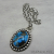 NS-141 Ithaca Peak - Medium Oval Turquoise and Sterling Silver Pendant