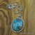 NS-141 Ithaca Peak - Medium Oval Turquoise and Sterling Silver Pendant