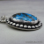 NS-141 Ithaca Peak - Medium Oval Turquoise and Sterling Silver Pendant