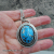 NS-140 Ithaca Peak - Large Oval Turquoise and Sterling Silver Pendant NS-140 Ithaca Peak - Large Oval Turquoise and Sterling Silver Pendant