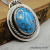 NS-140 Ithaca Peak - Large Oval Turquoise and Sterling Silver Pendant