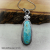 NS-114 Natural Royston Turquoise and Sterling Silver Necklace