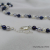 NS-144 Hand Knotted Blue Gray and White Freshwater Pearl Necklace and Earrings