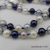 NS-144 Hand Knotted Blue Gray and White Freshwater Pearl Necklace and Earrings