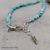 NS-147 Lone Blue Mountain Turquoise and Sterling Silver Necklace