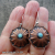 EC-3 Puffed Copper Flower Earrings with Amazonite