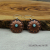 EC-3 Puffed Copper Flower Earrings with Amazonite
