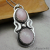 NS-113 Rose Quartz and Sterling Silver Double Gemstone Pendant