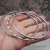 BS-50 Set of 3 Textured Sterling Silver Bangles - (Medium Size Bangles)