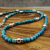 NS-127 Yungai Turquoise Necklace with Shiny Sterling Silver Beads