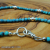 NS-127 Yungai Turquoise Necklace with Shiny Sterling Silver Beads