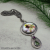 NS-135 - Art Glass, Peridot, and Rhodolite Garnet Sterling Silver Pendant
