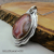 NS-109 Sterling Silver and Aqua Nueva Agate Pendant Necklace